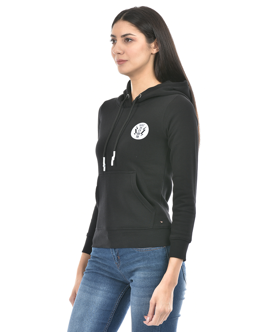 Numero Uno Women Abstract Black Sweat Shirt